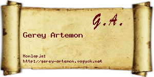 Gerey Artemon névjegykártya